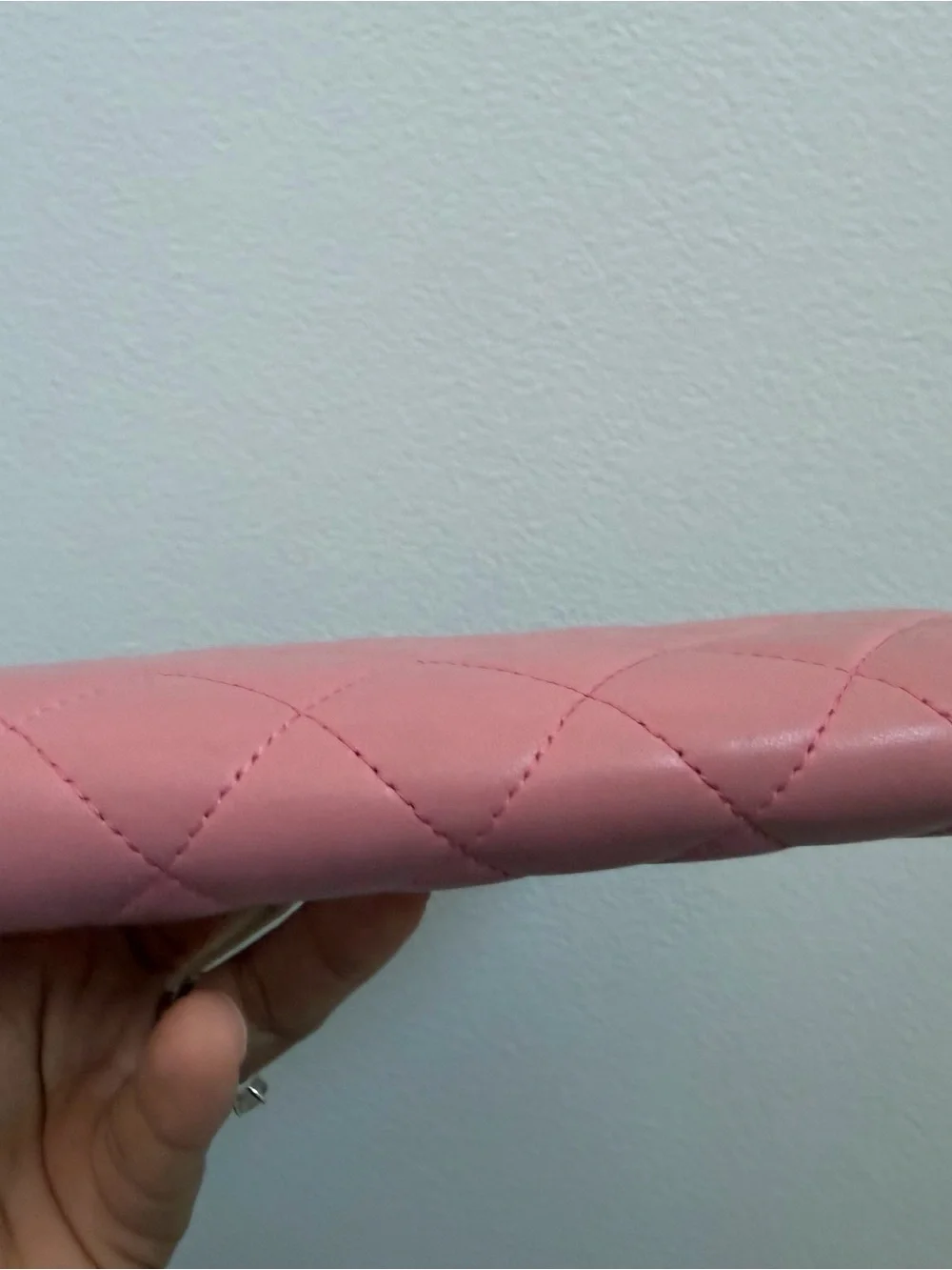 CHANEL Quilted Rose Pink Leather Wallet with Gold CC